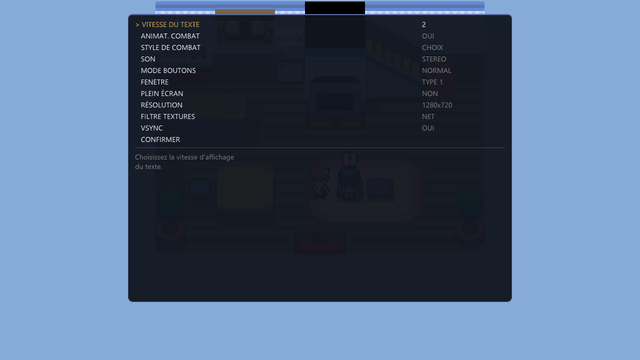 Menu options